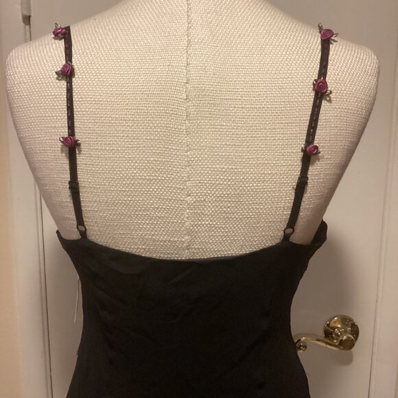 Vintage New 90's Y2K ECI New York Silk Beaded Floral Detail Fairy Dress 10 $186 - Picture 4 of 5